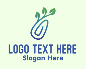 Eco - Gradient Eco Paper Clip logo design