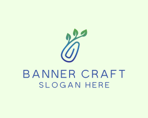 Gradient Eco Paper Clip logo design