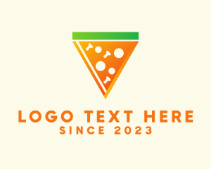 Letter V - Pizza Slice Restaturant logo design