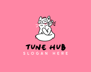 Cute Playful Cat logo design