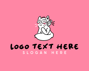 Cute Playful Cat Logo