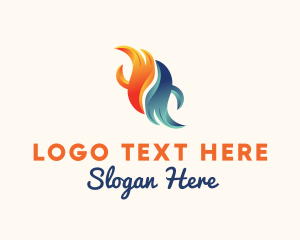 Heating - Hot & Cold Ventilation logo design