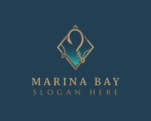 Seaport - Fishery Fishing Hook logo design