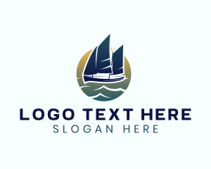 Boat - Yacht Sea Sailing logo design