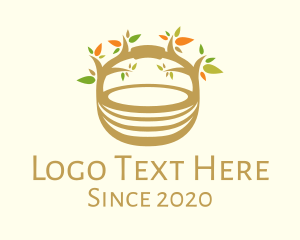 Organic Food - Tree Nest Basket logo design