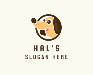 Happy Dog Character Logo