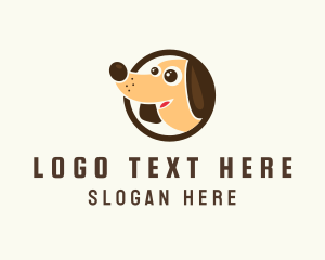 Rescue - Happy Dog Character logo design