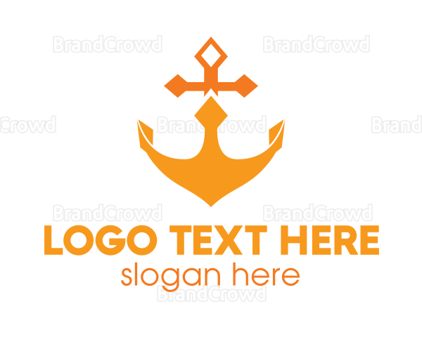 Orange Anchor Crown Logo