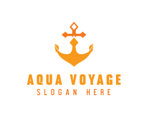 Orange Anchor Crown logo design