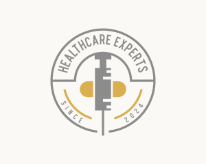 Medical Syringe Injection logo design