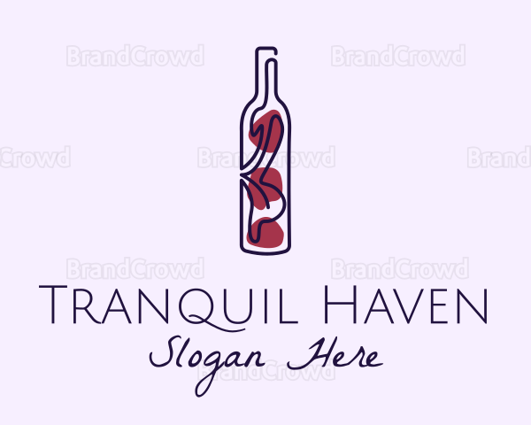 Artistic Wine Bottle Logo