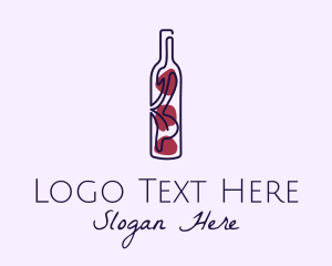 Distillery - Artistic Wine Bottle logo design