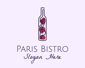 Artistic Wine Bottle logo design