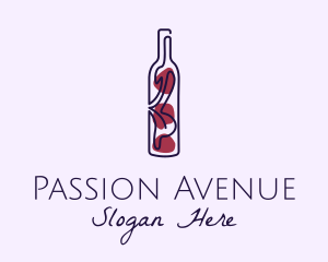 Passion - Artistic Wine Bottle logo design