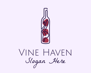 Artistic Wine Bottle logo design