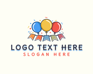 Balloon Shop - Party Balloon Confetti logo design