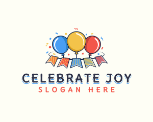 Occasion - Party Balloon Confetti logo design