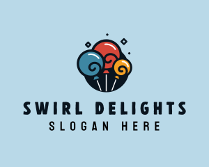 Swirl Party Balloon logo design