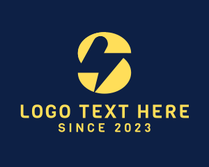 Typography - Yellow Electric Letter S logo design