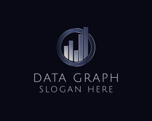 Charts - Silver Bar Graph Statistics logo design