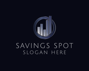 Silver Bar Graph Statistics logo design