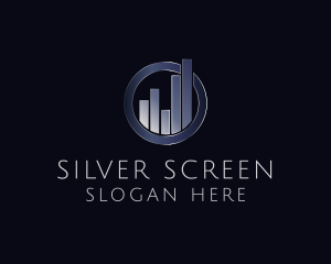 Silver Bar Graph Statistics logo design
