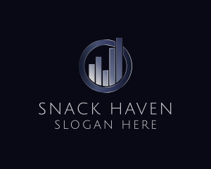 Silver Bar Graph Statistics logo design