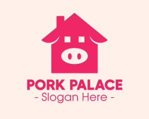 Swine - Pink Pig House logo design