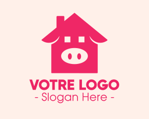 Pig - Pink Pig House logo design