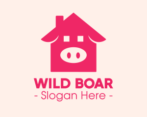 Boar - Pink Pig House logo design