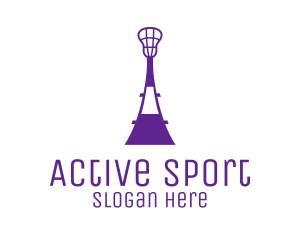 Player - Lacrosse Eiffel Tower logo design