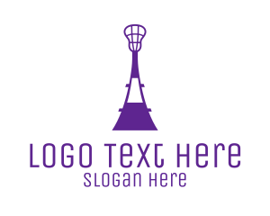 Sports - Lacrosse Eiffel Tower logo design