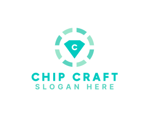 Chip - Diamond Casino Chip logo design