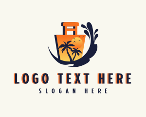 Wave - Beach Luggage Travel logo design