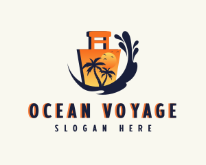 Beach Luggage Travel logo design