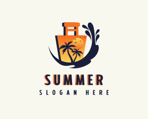 Beach Luggage Travel logo design