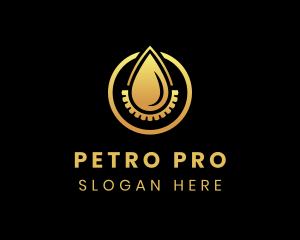 Petroleum - Droplet Cog Gear logo design