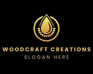 Droplet Cog Gear logo design