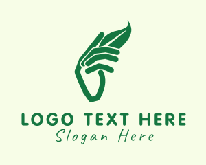 Ecological - Nature Leaf Hand logo design