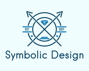 Emblem - Blue Diamond Emblem logo design