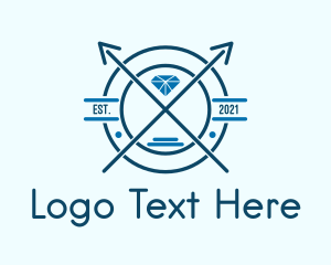 Pawnshop - Blue Diamond Emblem logo design