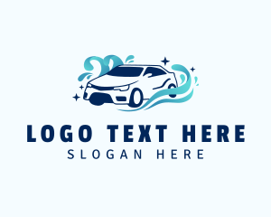 Cleaner - Blue Car Washing logo design