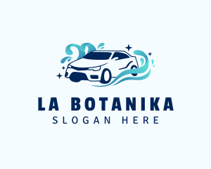 Sedan - Blue Car Washing logo design