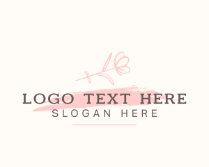 Blogger - Flower Paint Brush logo design