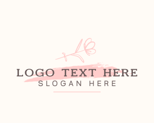 Stylish - Flower Paint Brush logo design