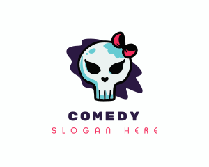 Skate Shop - Female Punk Skull logo design