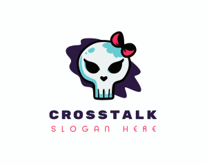 Skate Shop - Female Punk Skull logo design