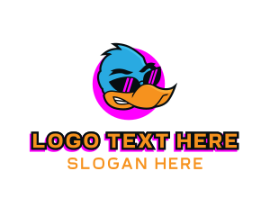 Techno - Cool Duck Glasses logo design