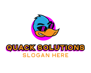Duck - Cool Duck Glasses logo design