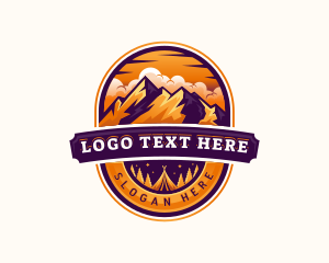 Trekking - Mountain Summit Camping logo design